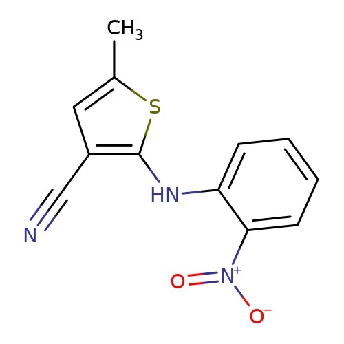 CAS:138564-59-7|5-Metil-2-(2-nitroanilino)-3-tiofēnkarbonitrils